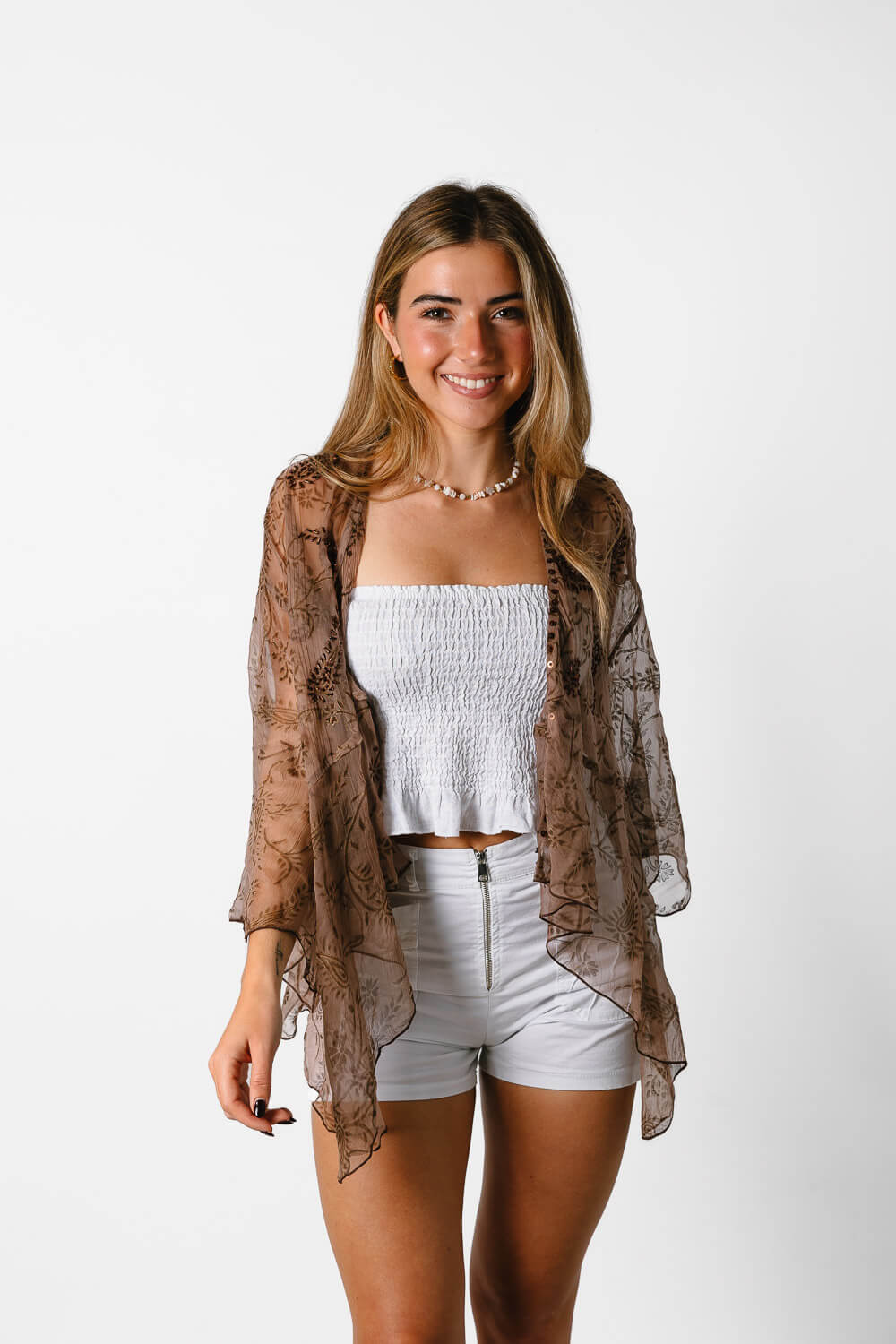 Kaftan Hojas Marrón