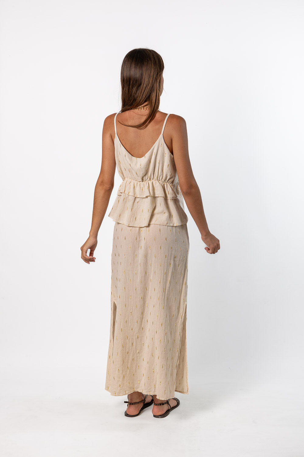 Falda Midi Bambula Beige