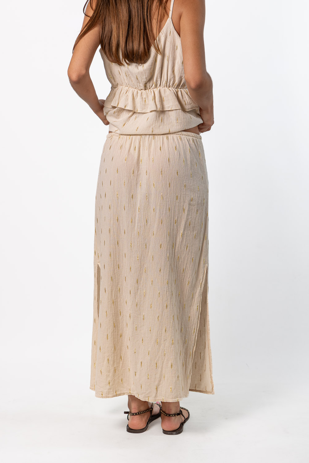 Falda Midi Bambula Beige
