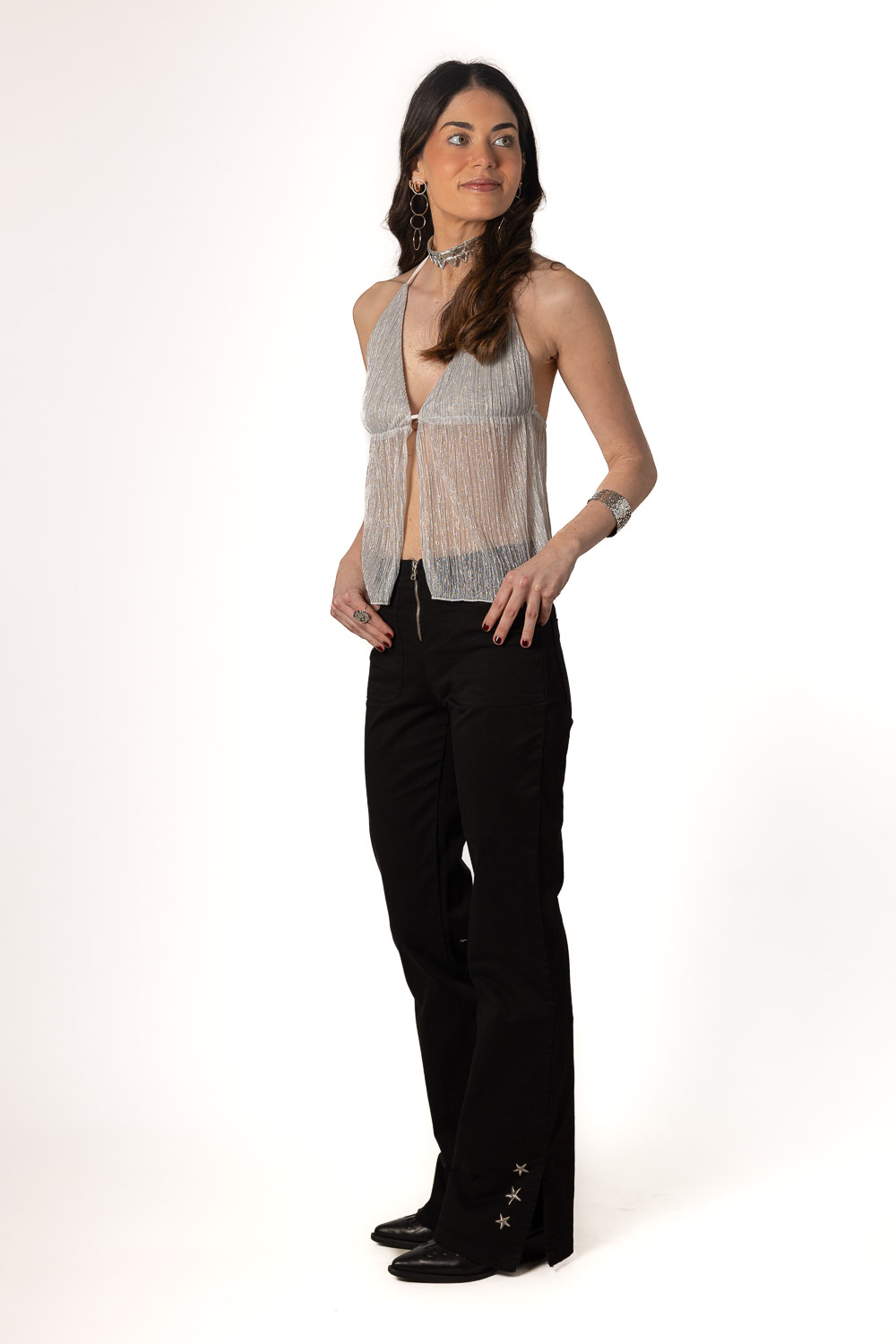 Top Plata Lúrex Brillo Brookville