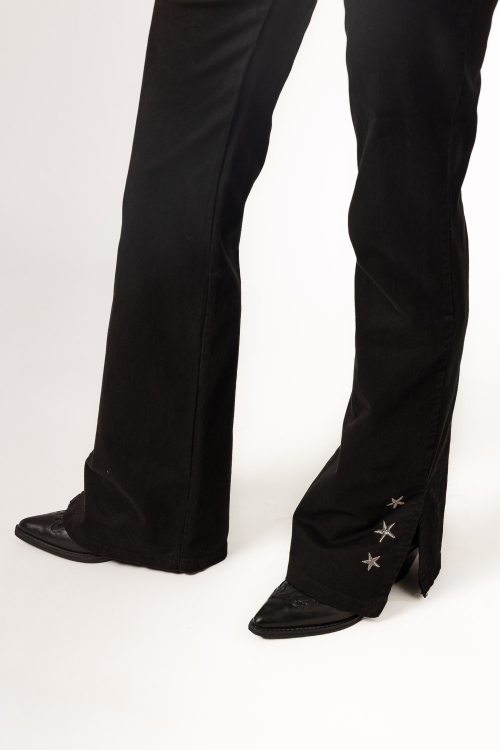 Pantalón Campana Negro Estrellas Plata Brookville