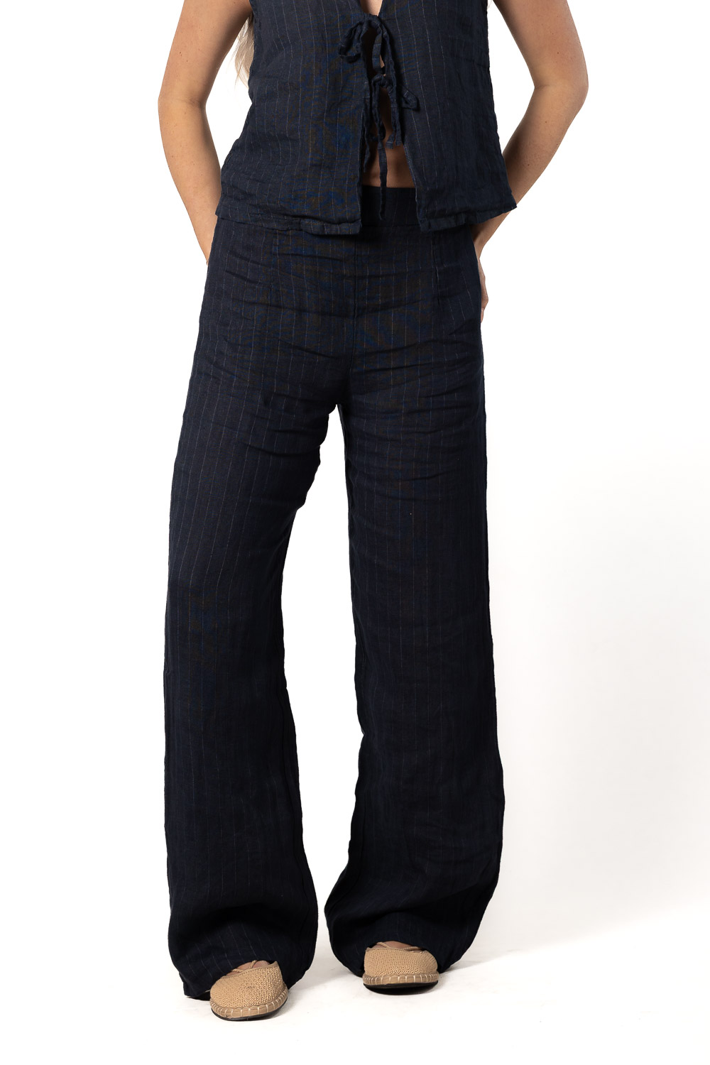 Conjunto 100% Lino Azul Marino