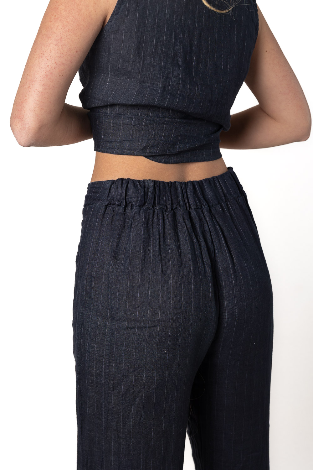 Conjunto 100% Lino Azul Marino