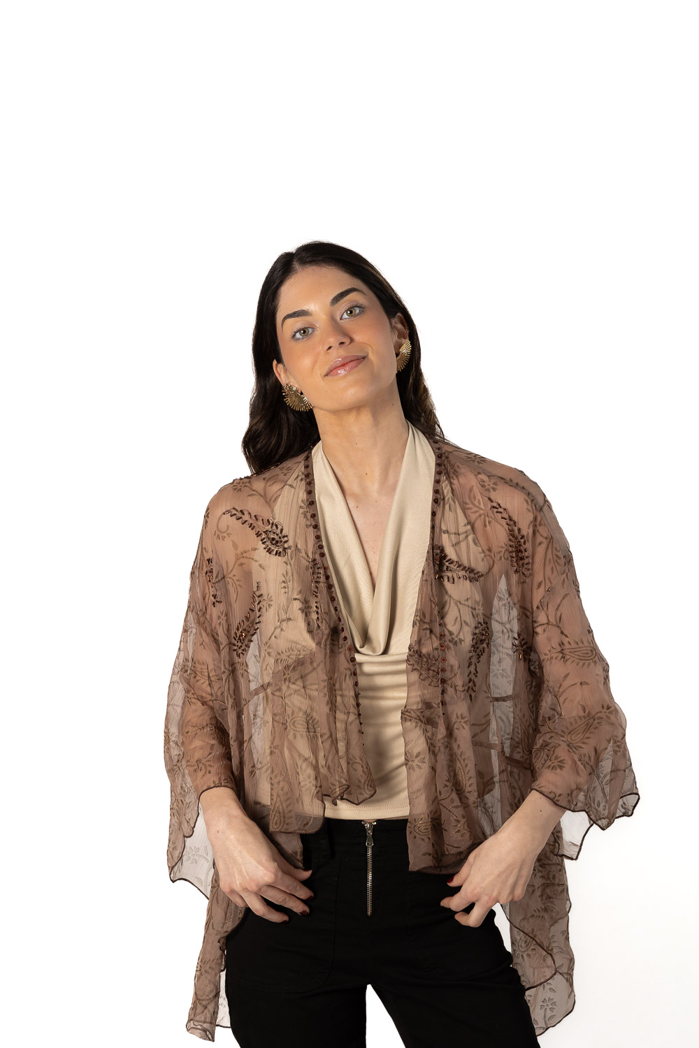 Kaftan Hojas Marrón