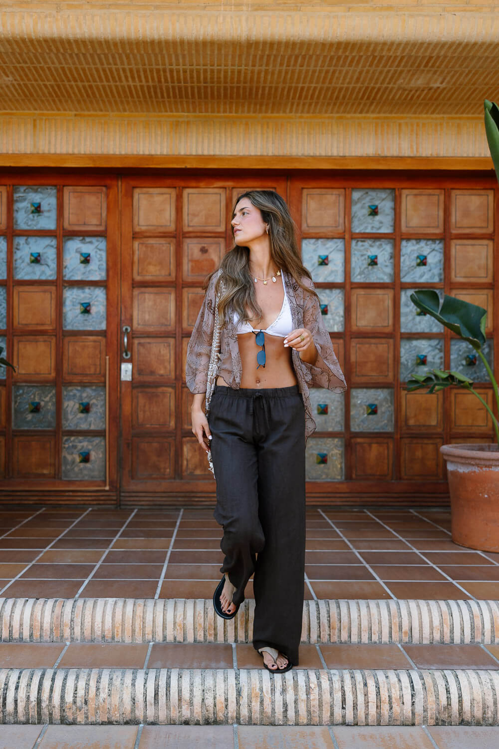 Kaftan Hojas Marrón
