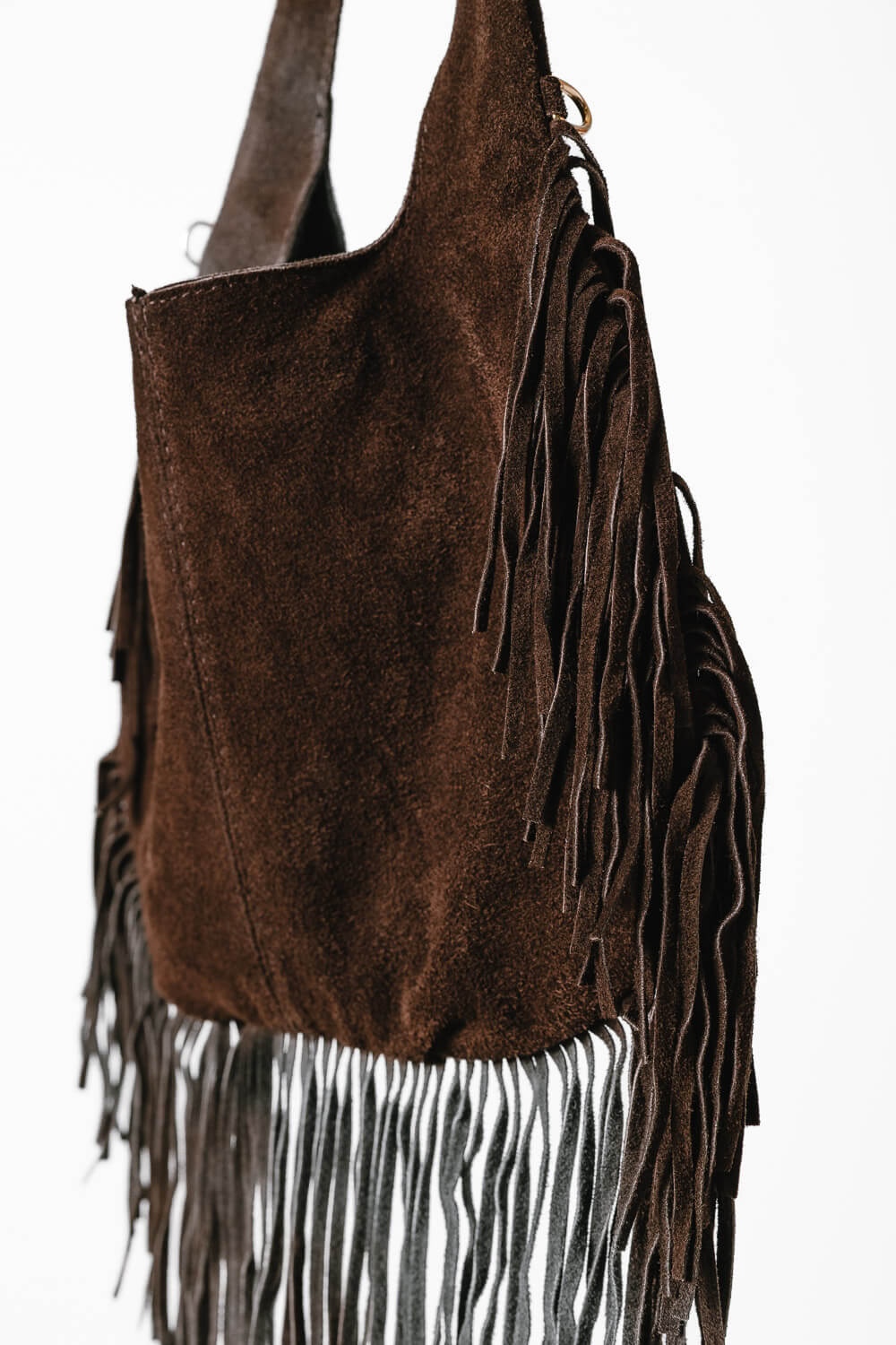 Bolso Indiana Flecos Ante Marrón