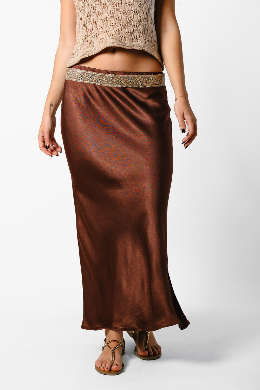 Falda Raso Street Style Bronce