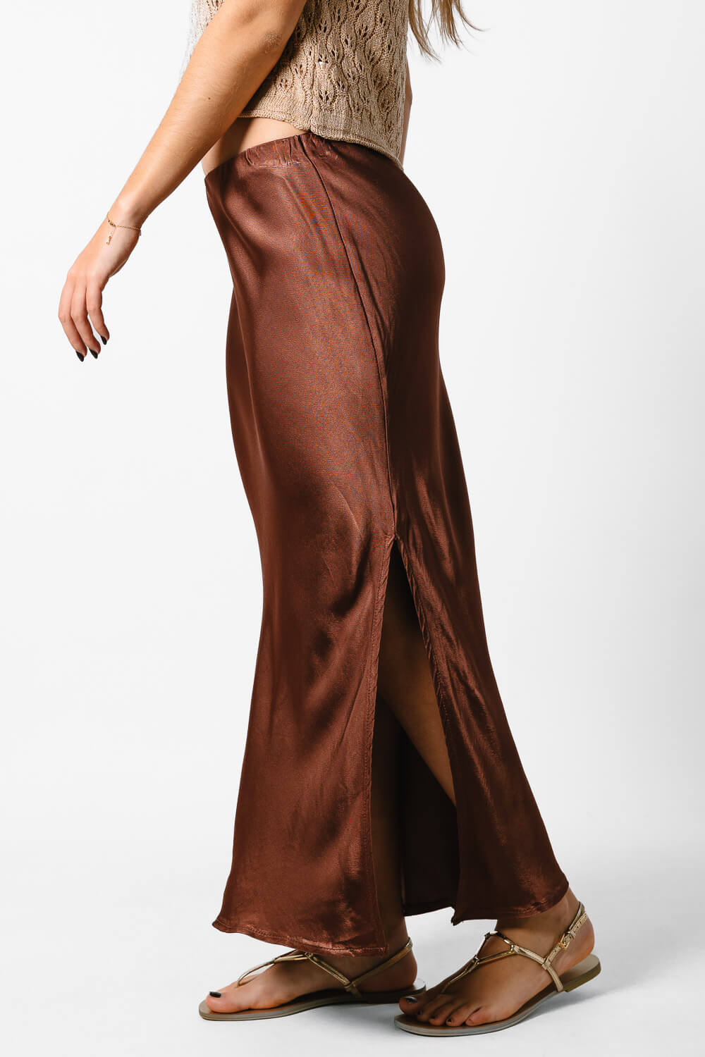 Falda Raso Street Style Bronce