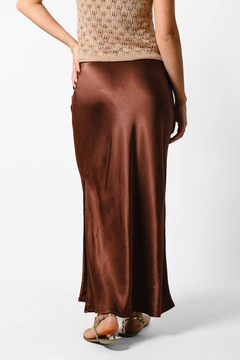 Falda Raso Street Style Bronce