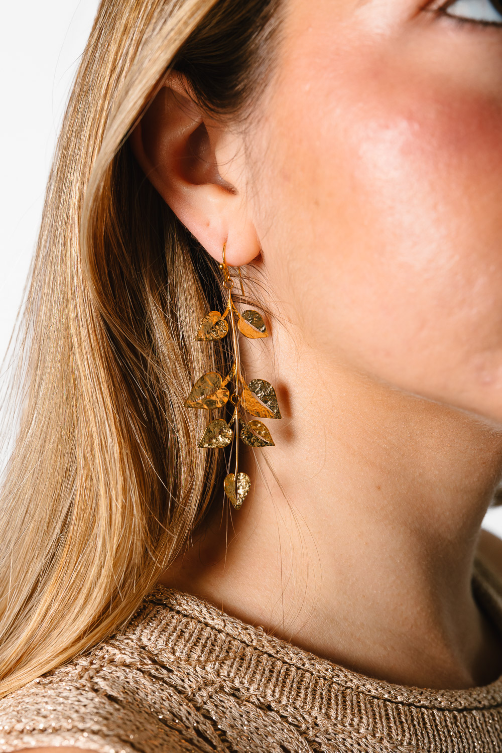 Pendientes Hojas Dorados