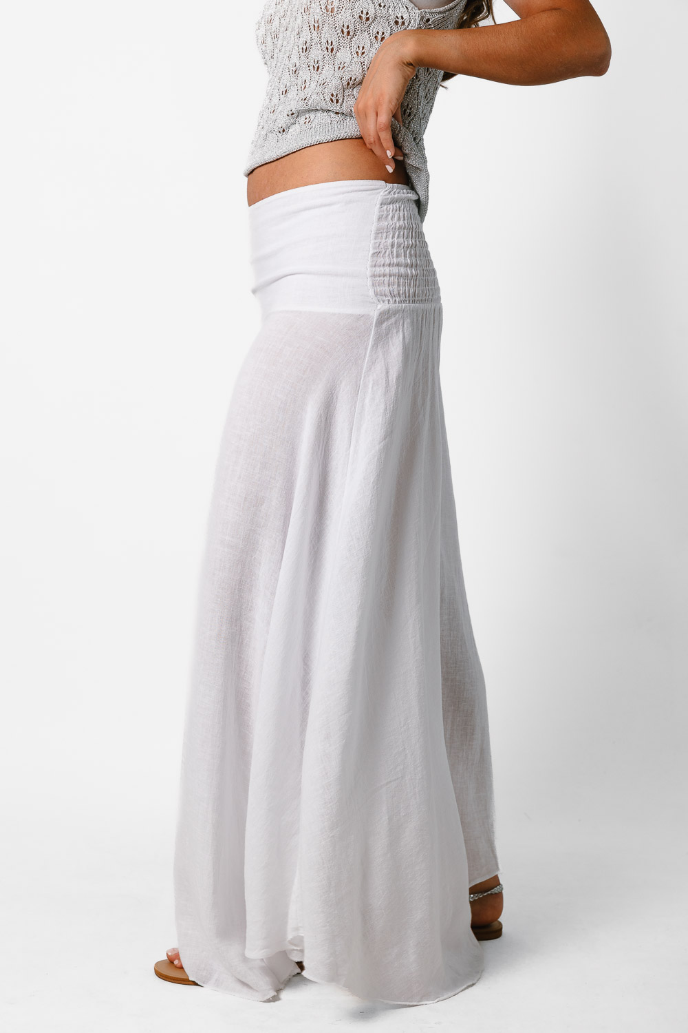 Falda lino Blanco