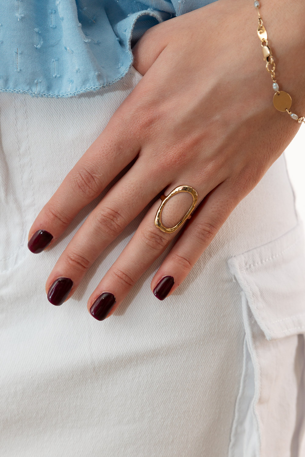 Anillo Óvalo Dorado