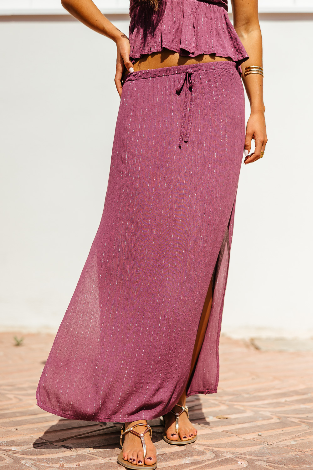 Falda midi diplo uva