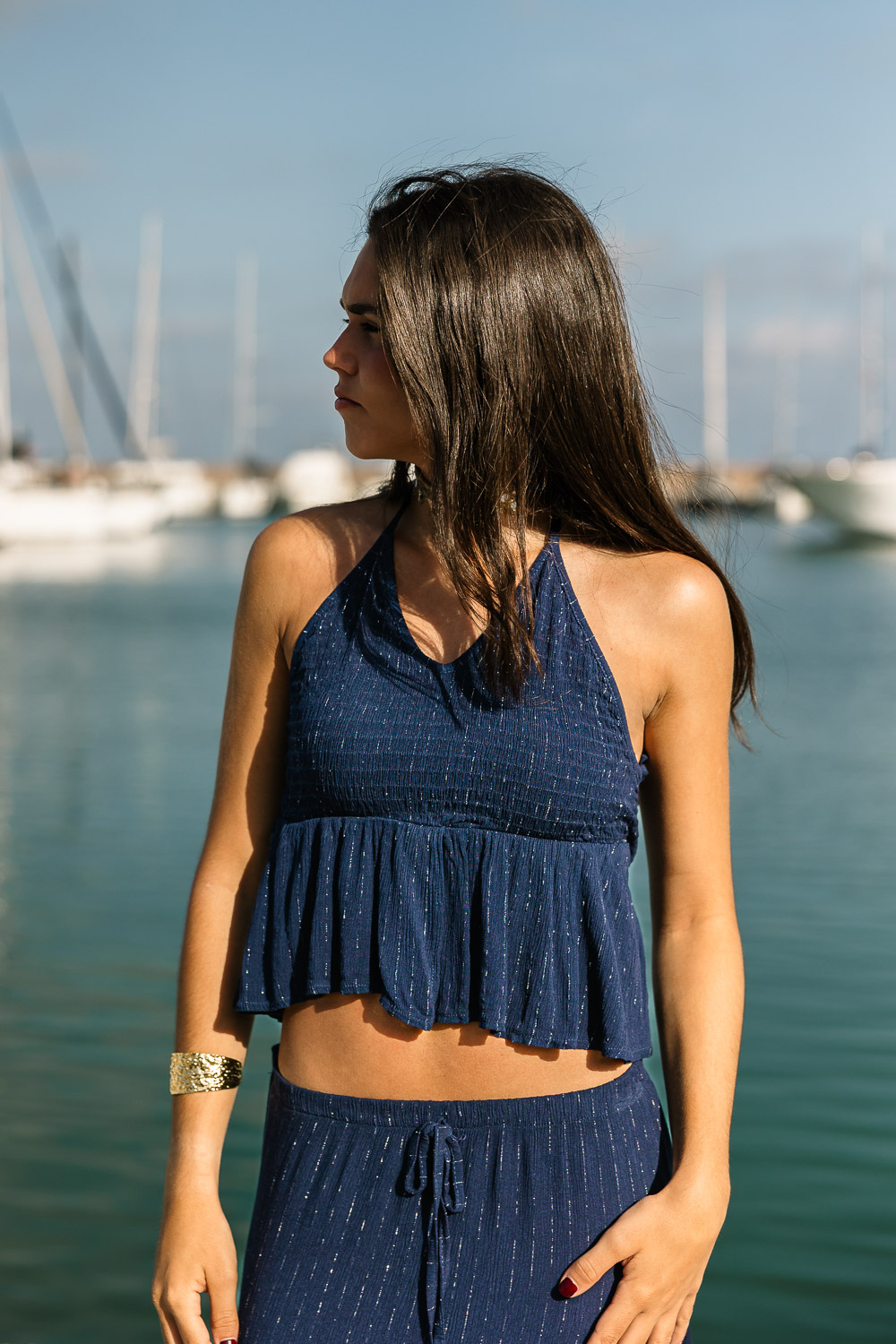 Top Halter Diplo Azul