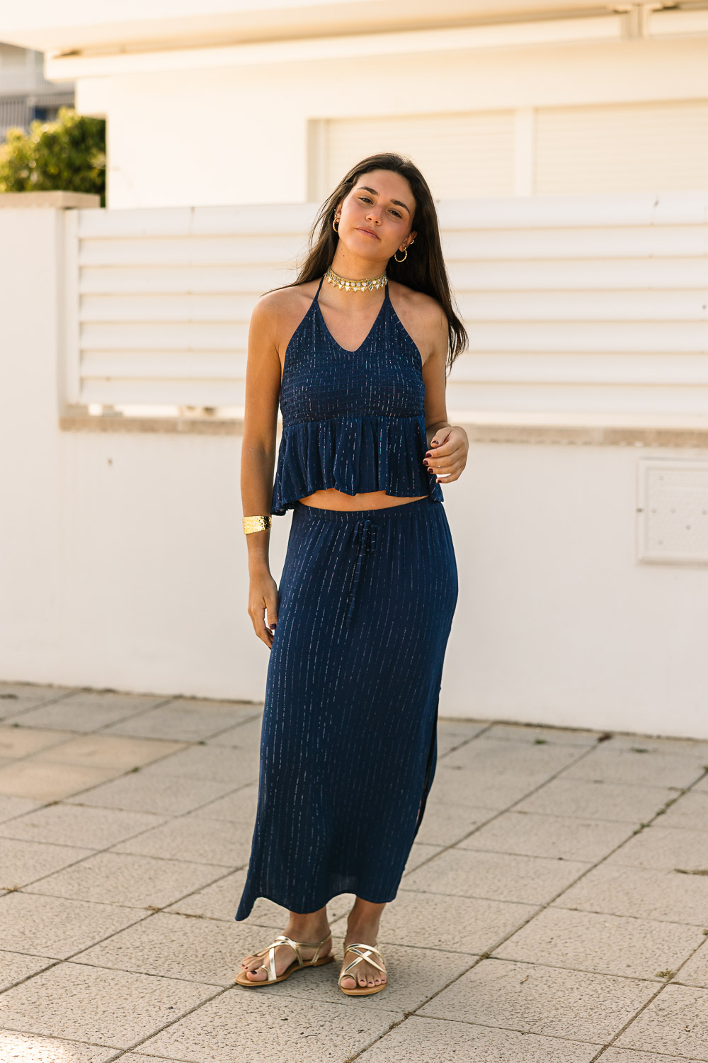 Top Halter Diplo Azul