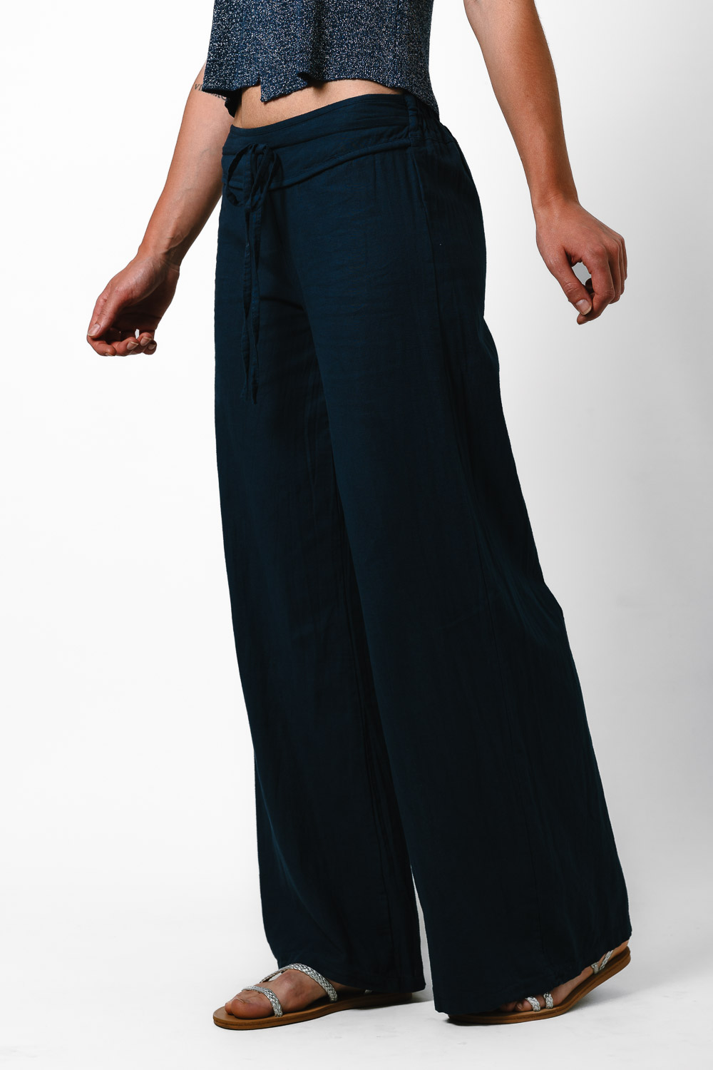 Pantalón Lino Azul