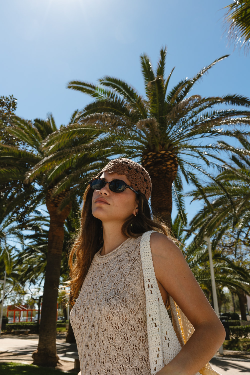 Casquete Crochet Marrón