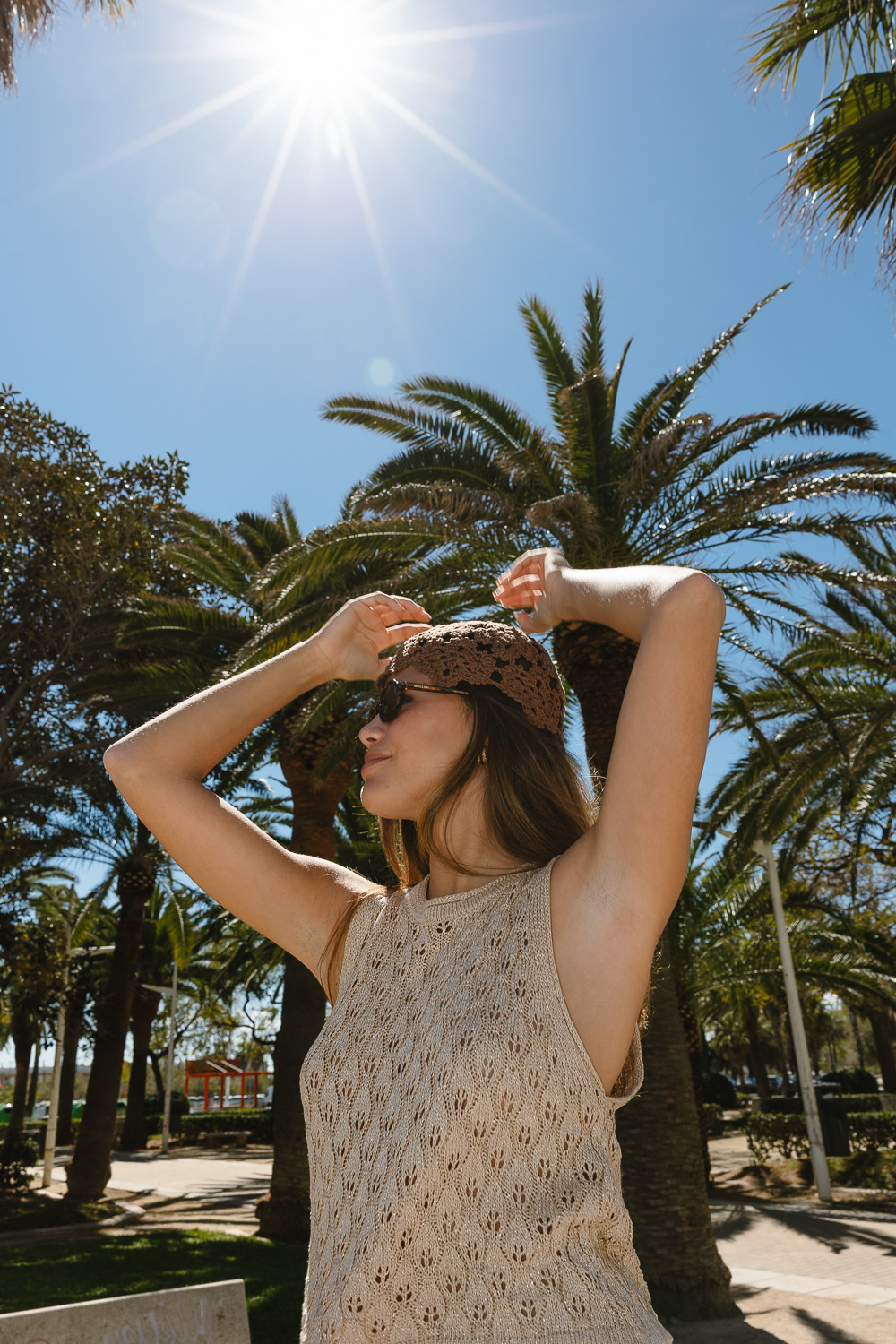 Casquete Crochet Marrón