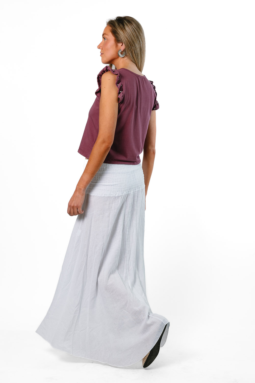 Camiseta Volantes Tachas Uva