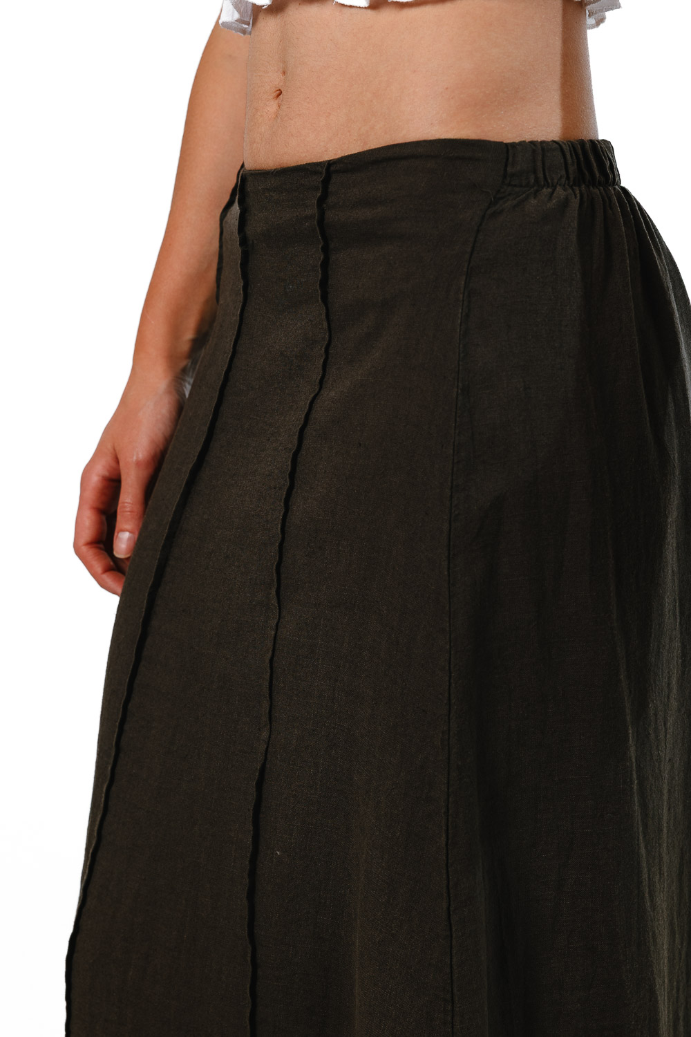 Falda Lino Marrón