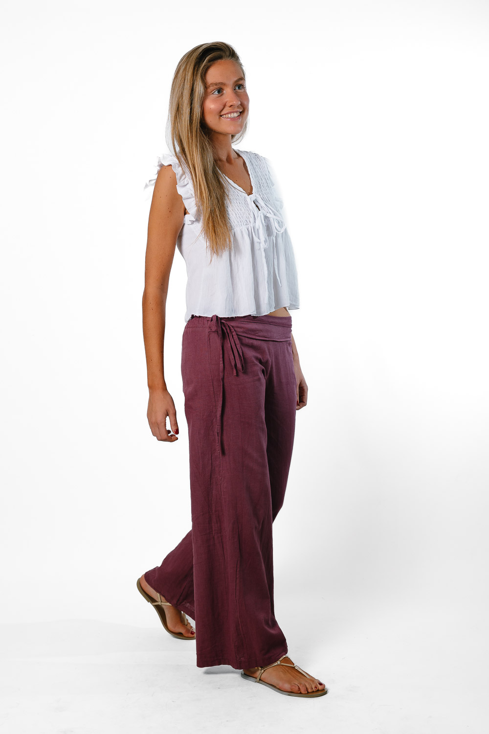 Pantalón Lino Uva