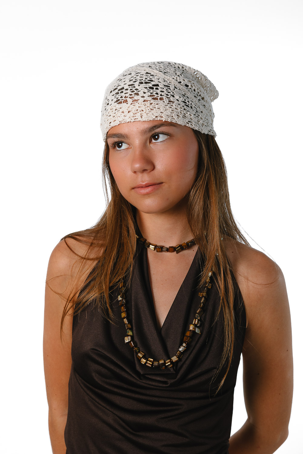 Pañuelo crochet crudo