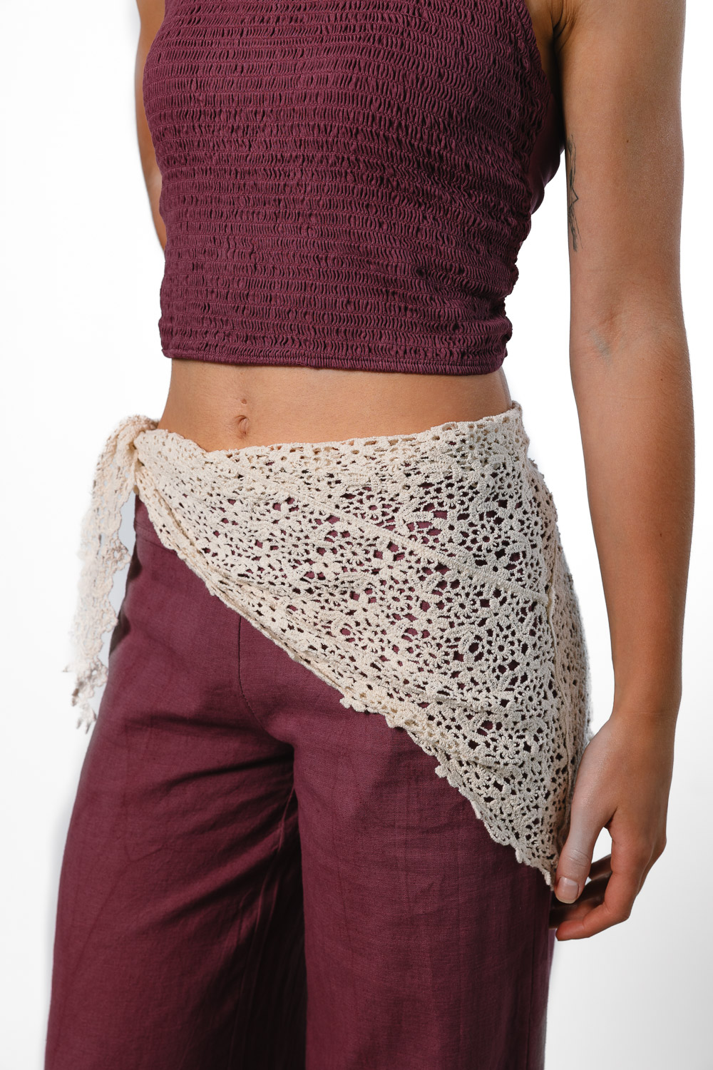 Pañuelo crochet crudo