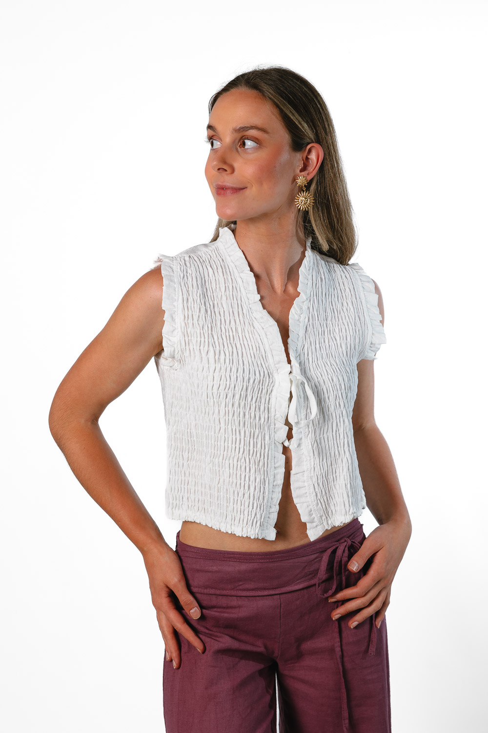 Blusa Blanca Abierta