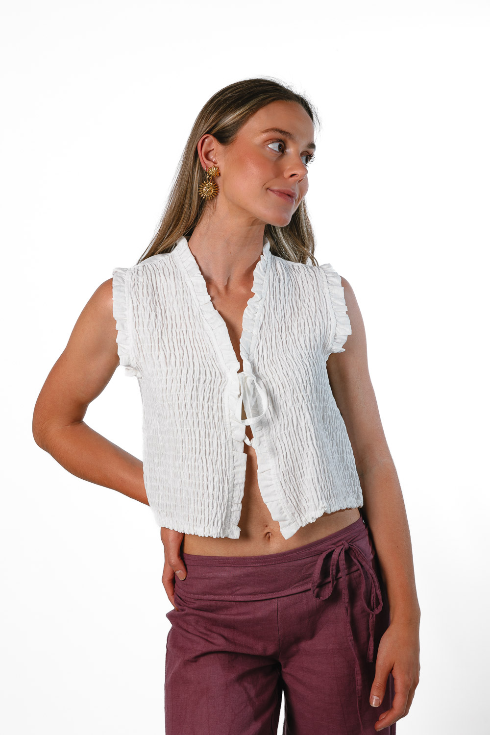 Blusa Blanca Abierta