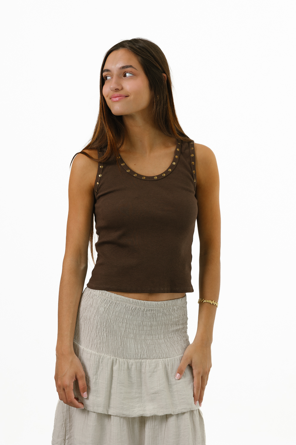 Top Tachas Marrón