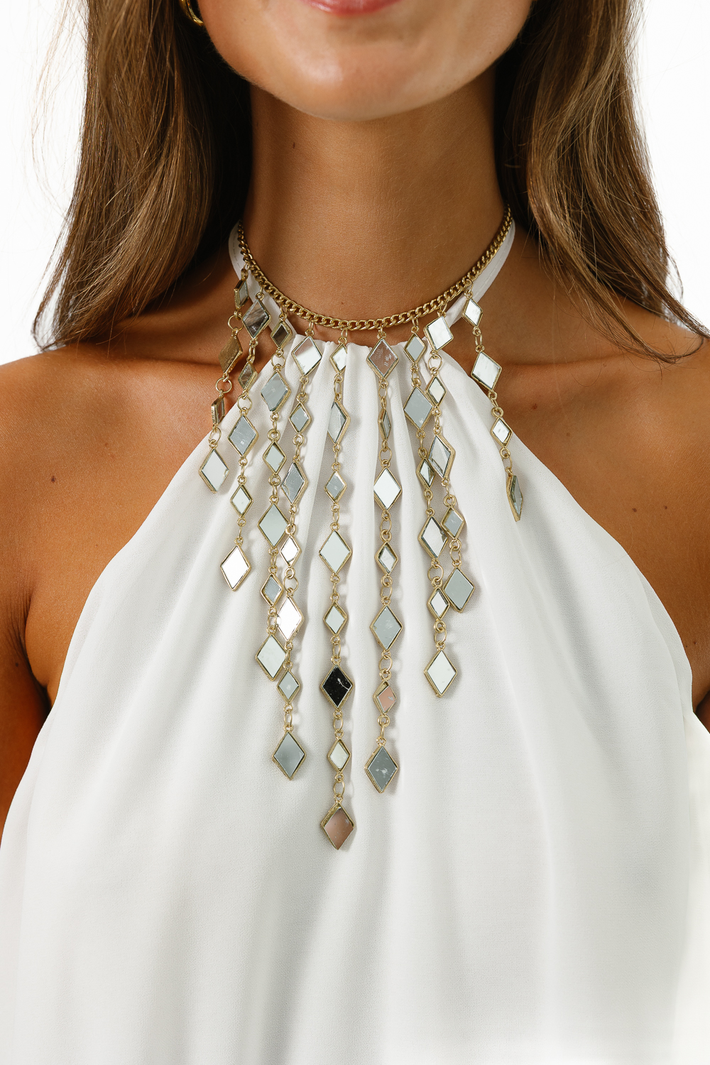 Collar Cristales Dorado