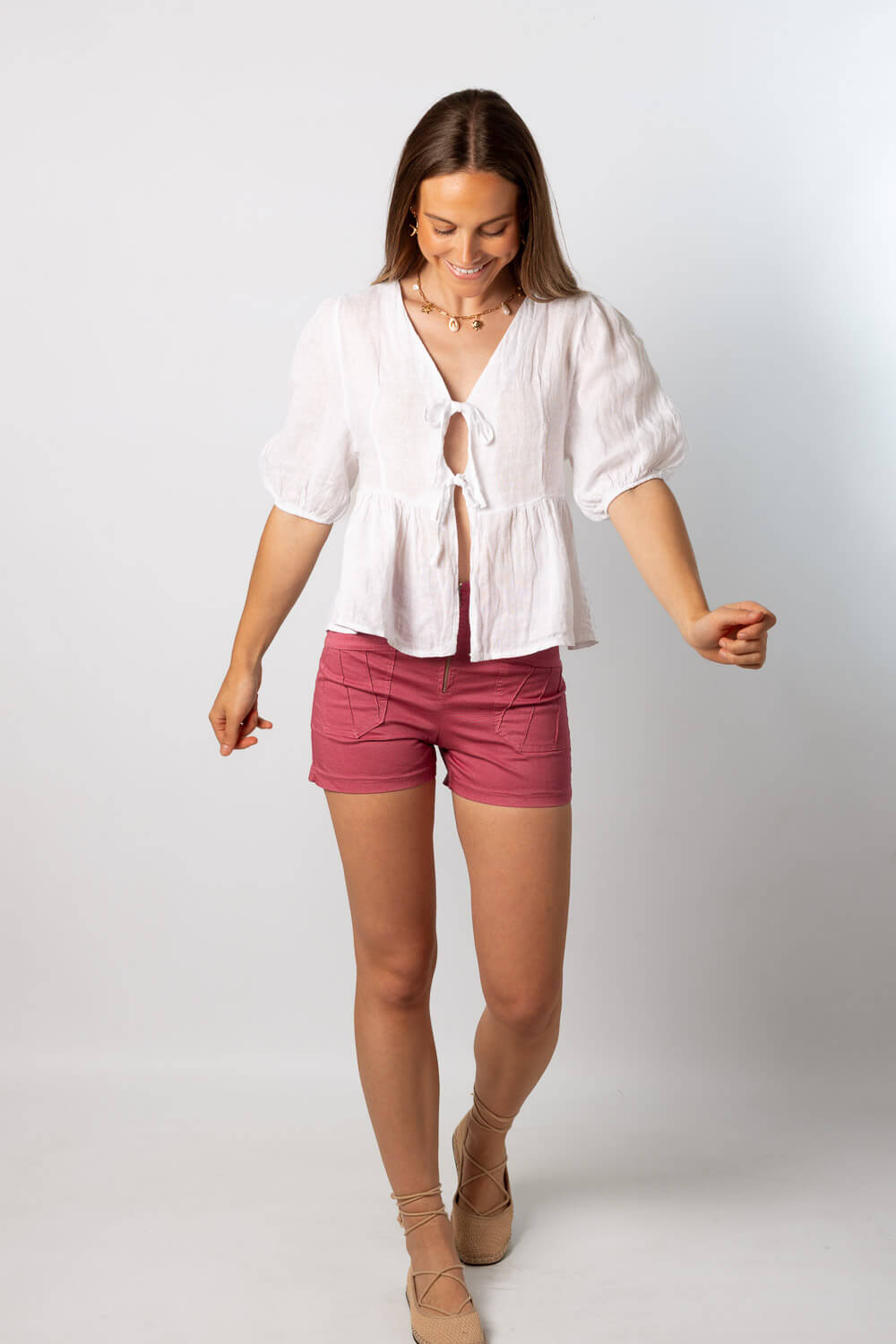 Pantalon corto bolsillos rosa brookville