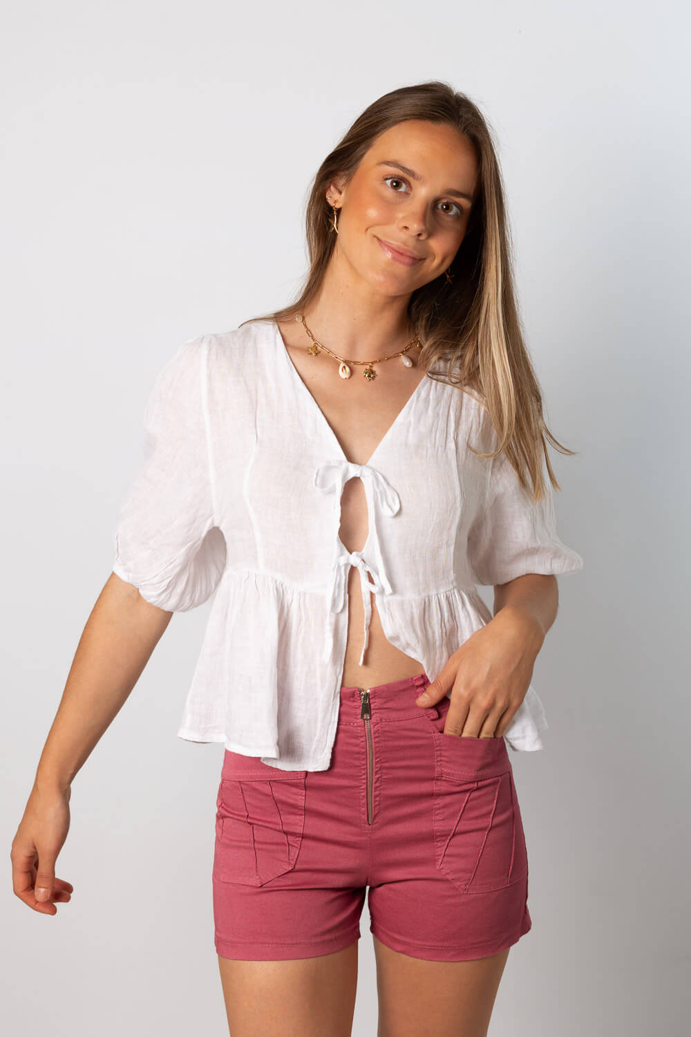 Pantalon corto bolsillos rosa brookville