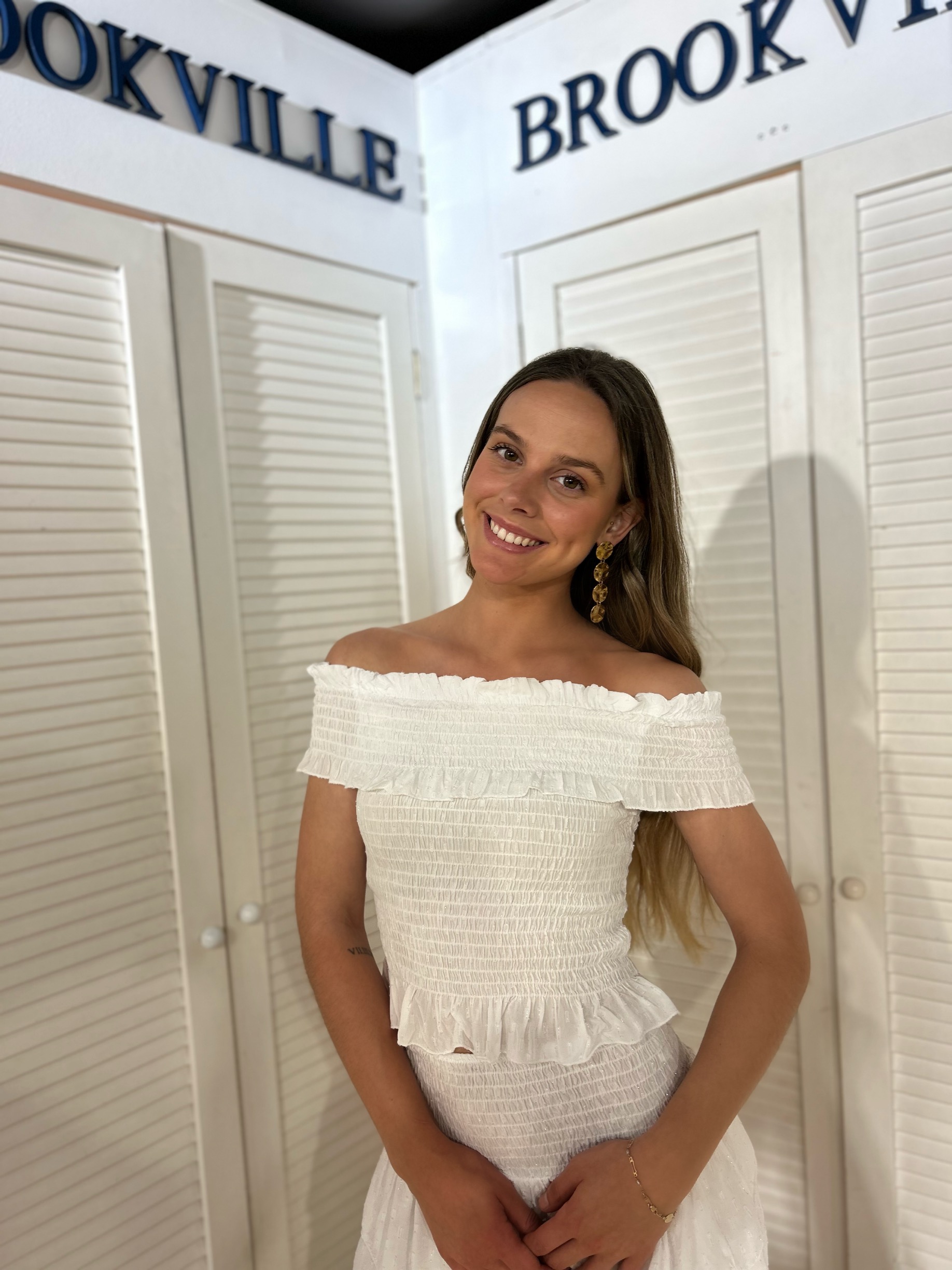 Top blanco fruncido
