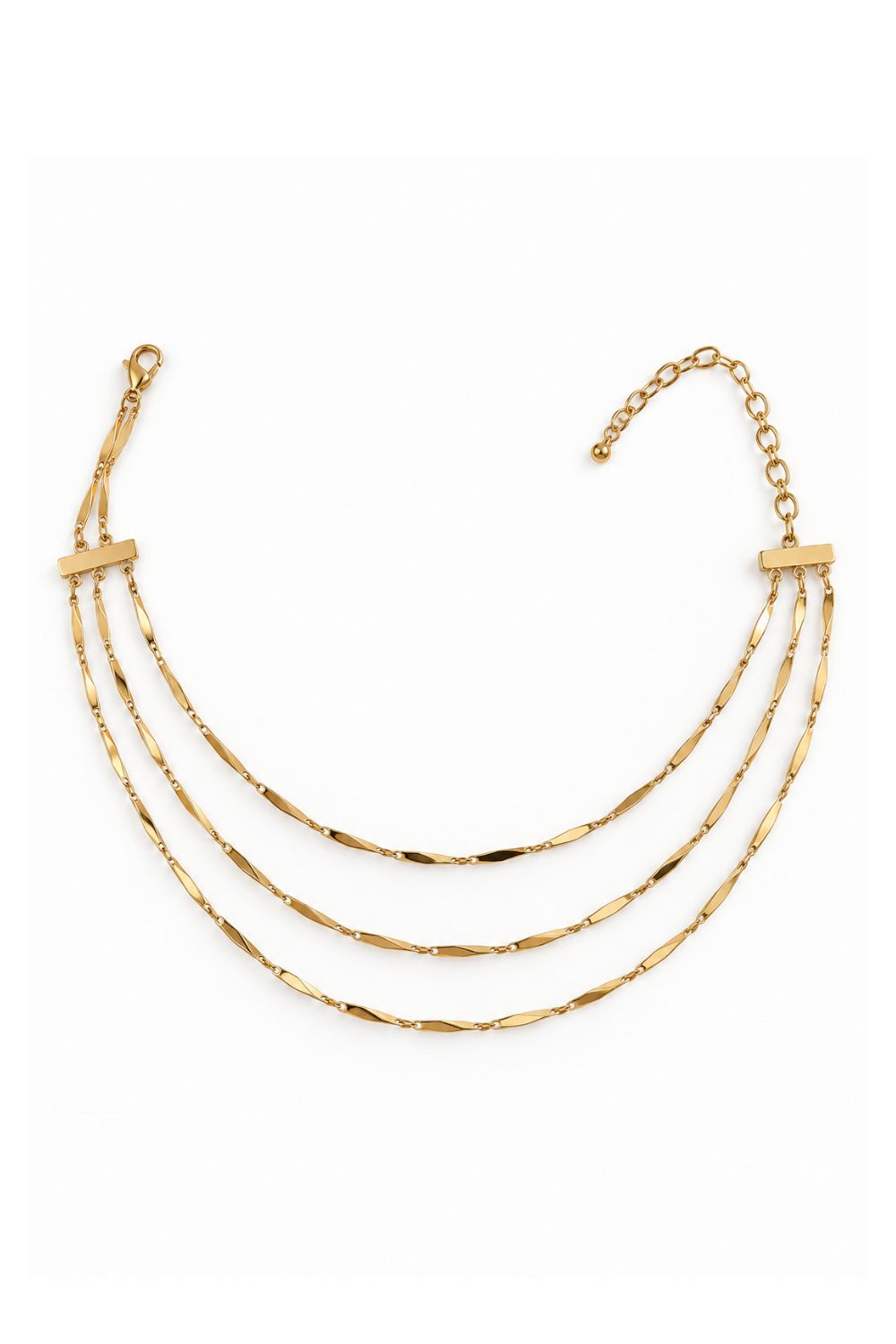 Collar Triple Cadena Dorado