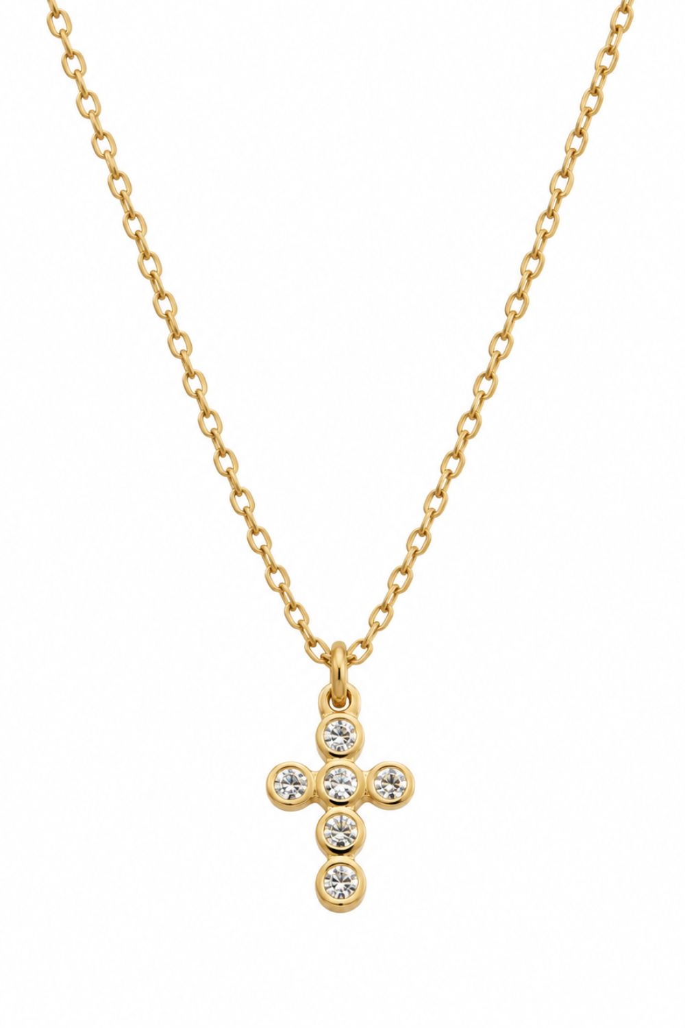 Collar Cruz Circonitas dorado