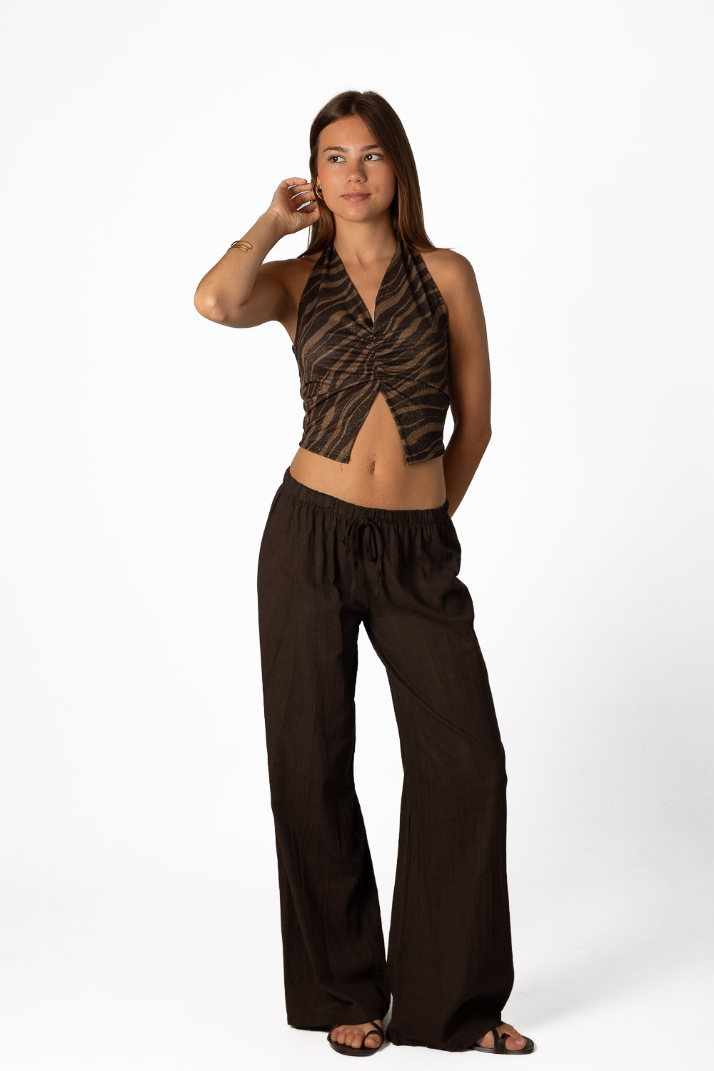 Top Sabanah Marrón y Negro