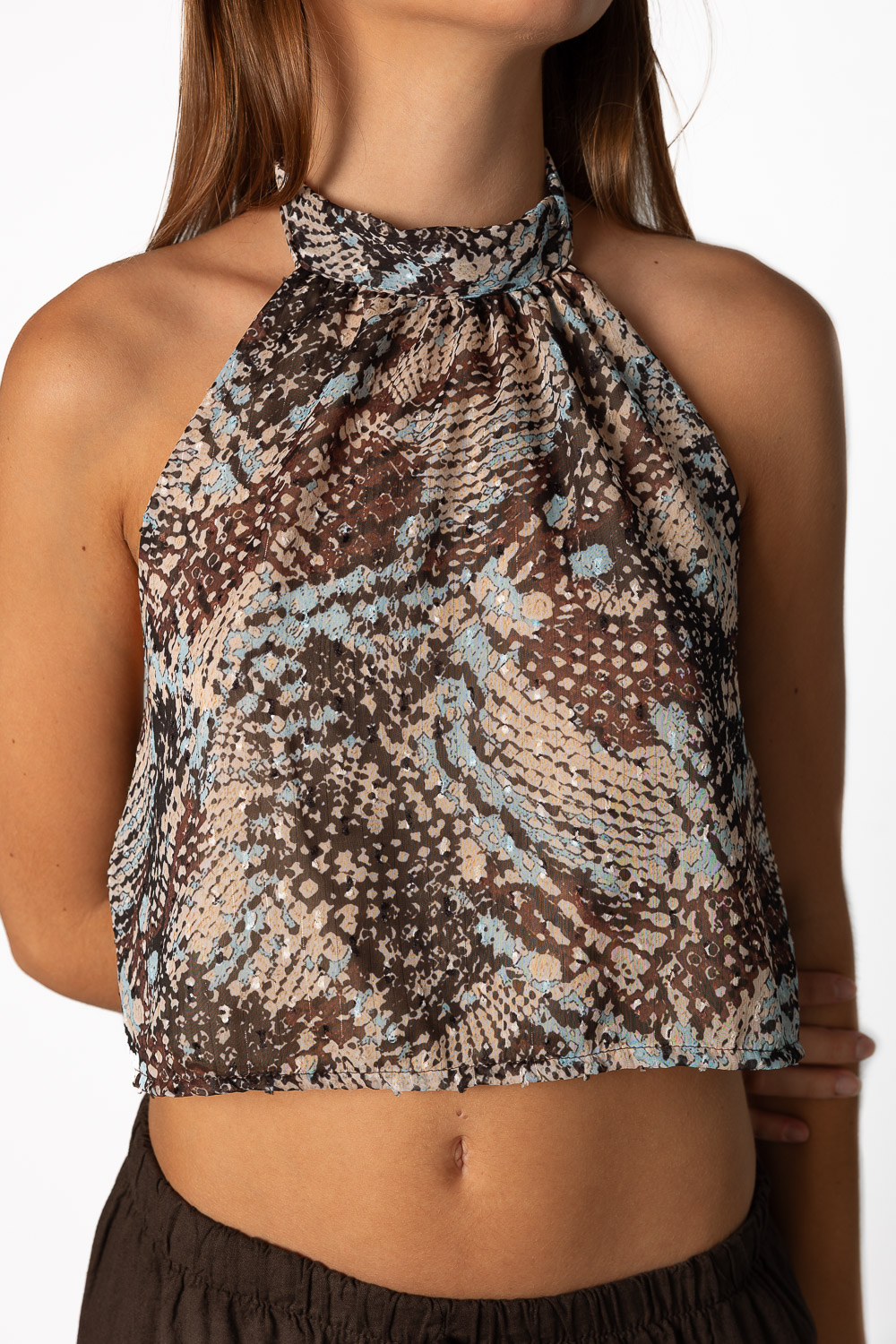 Top Animal Print Marrón
