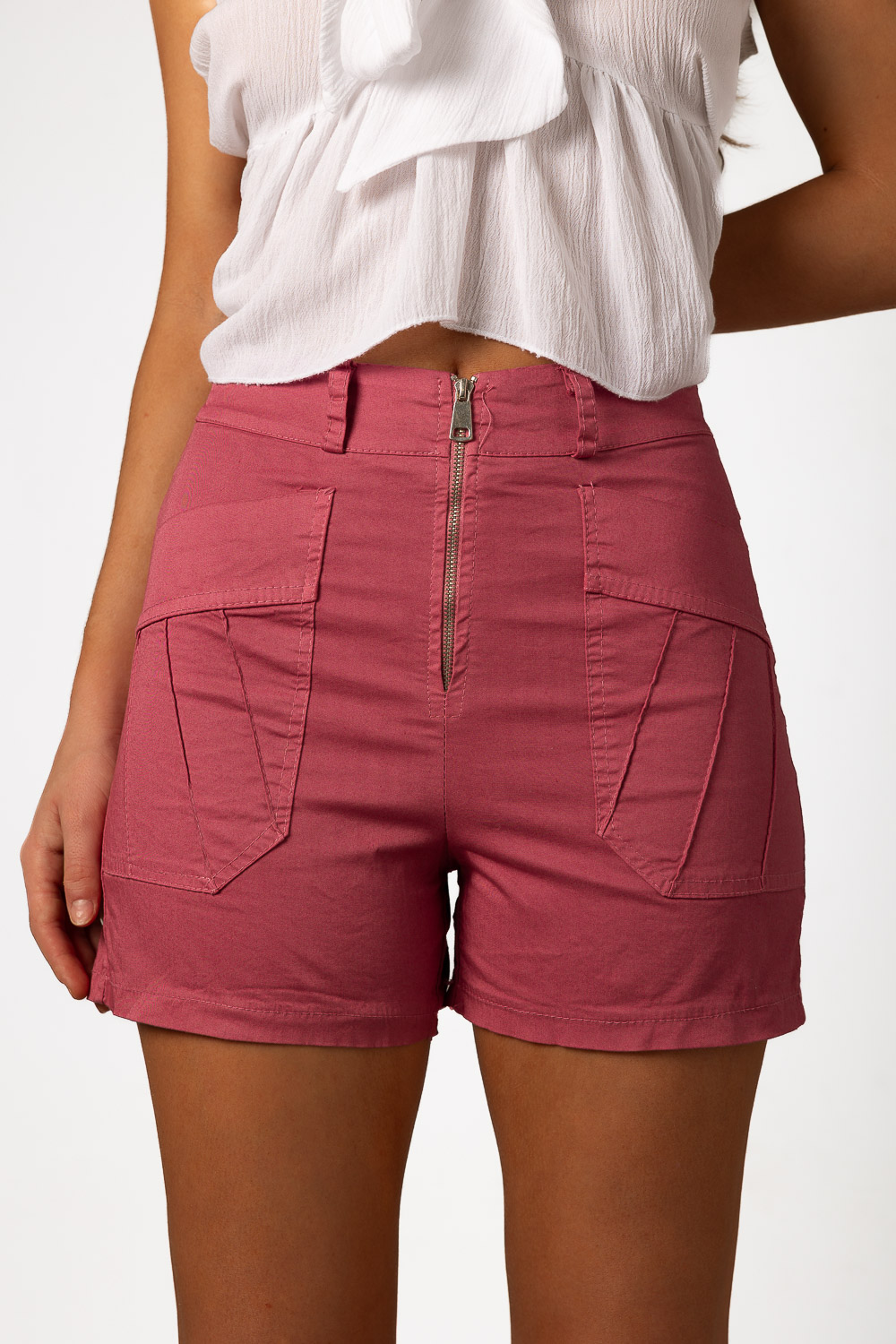 Short Cremallera Bolsillos Blush