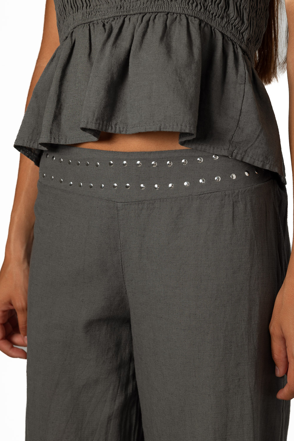 Pantalón Fajín Tachuelas Gris