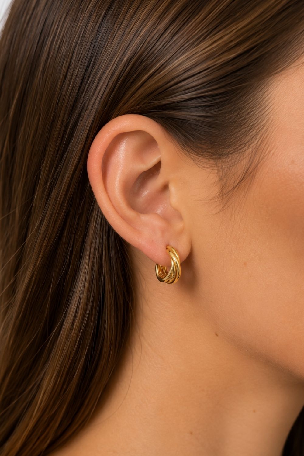 Aros triple dorado