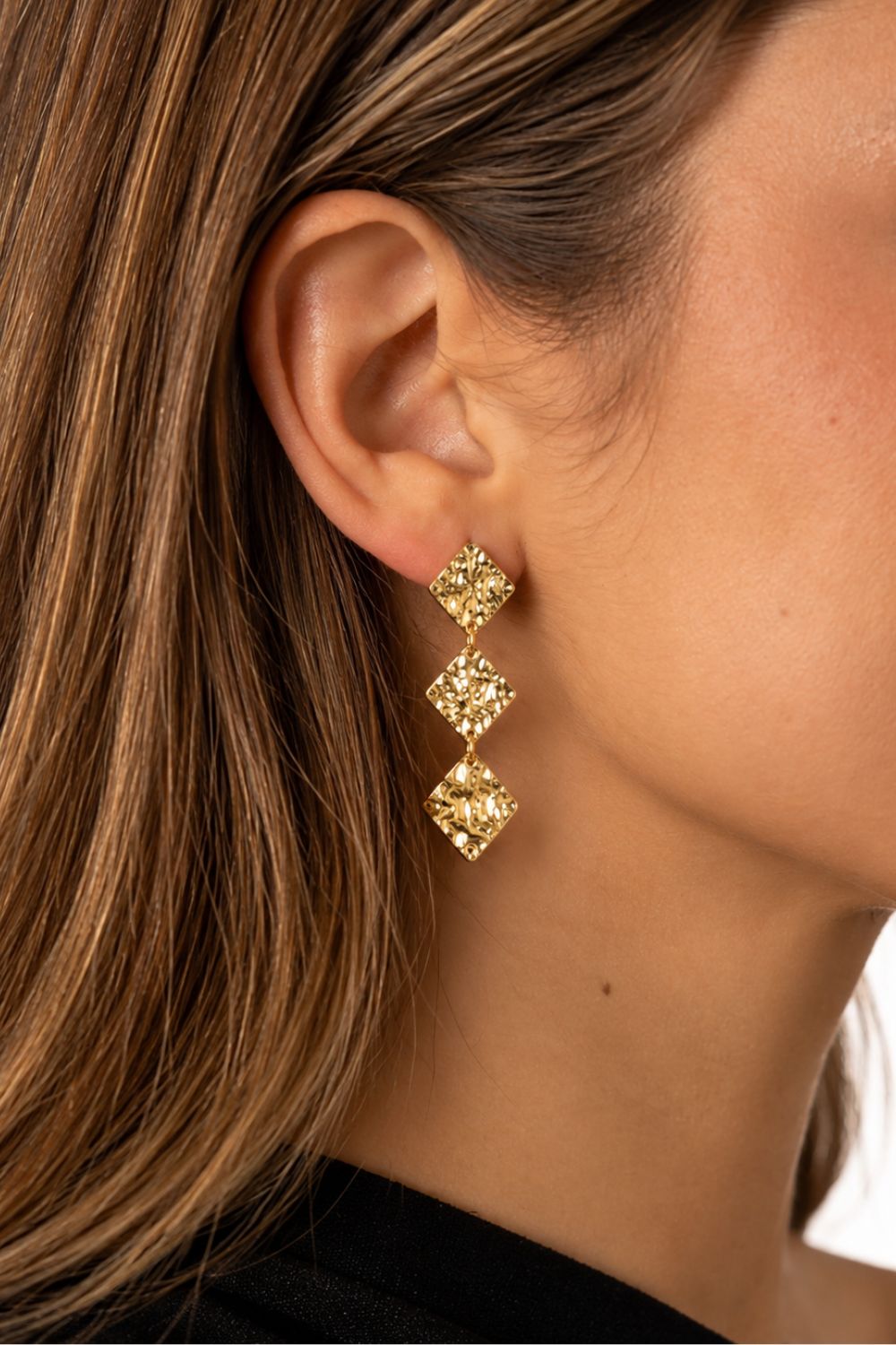 Pendientes 3 por 4 dorado