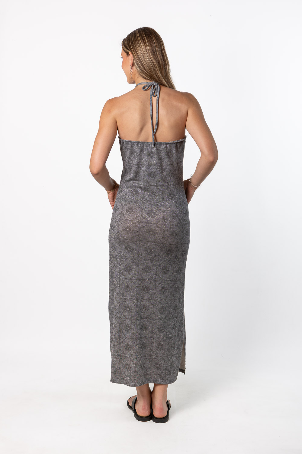 Vestido Halter Bohemian Gris