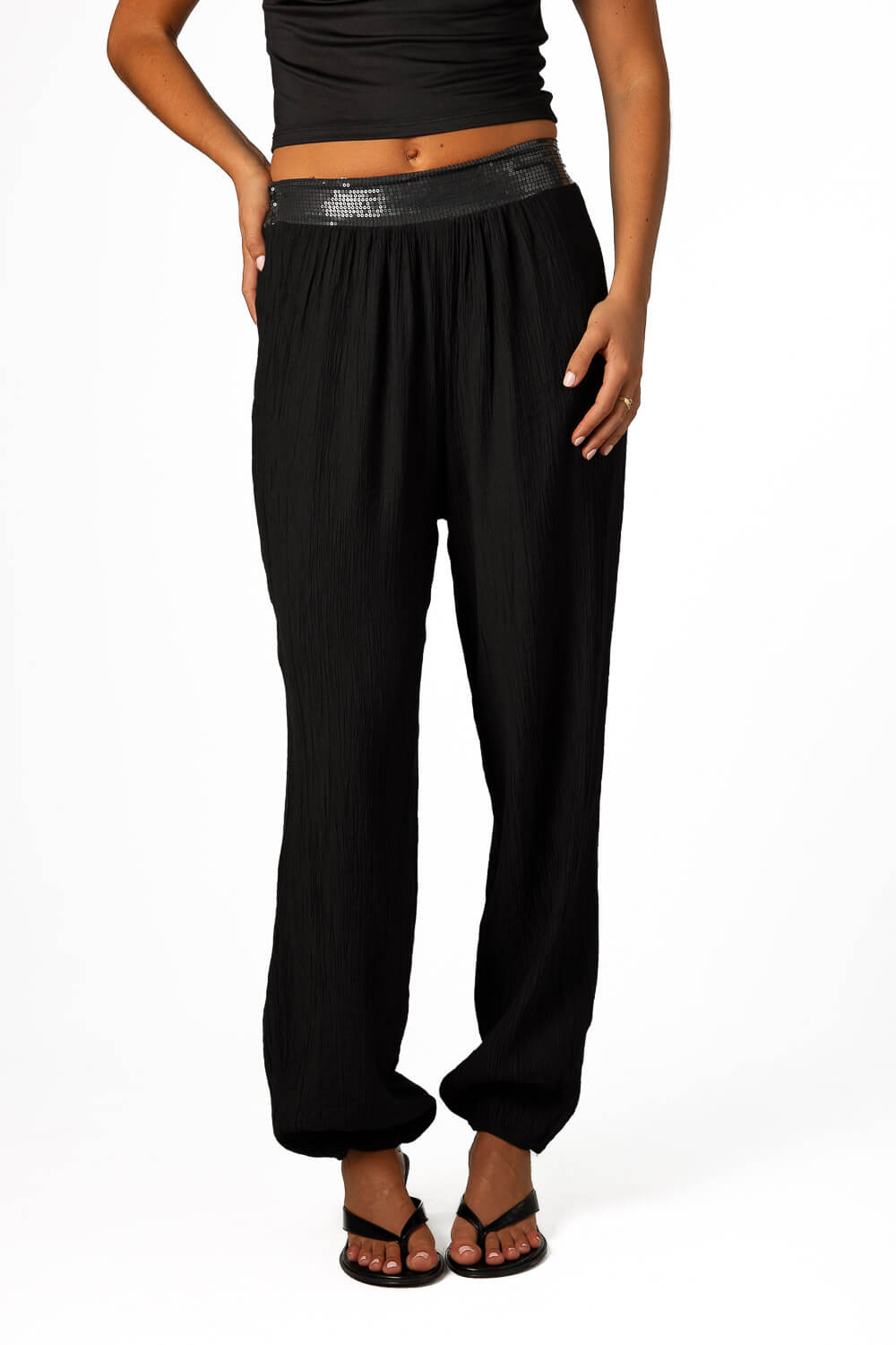 Pantalón Fajín Lentejuelas Negro