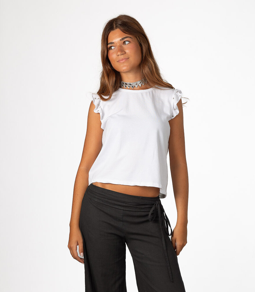 Camiseta Blanca tachuelas