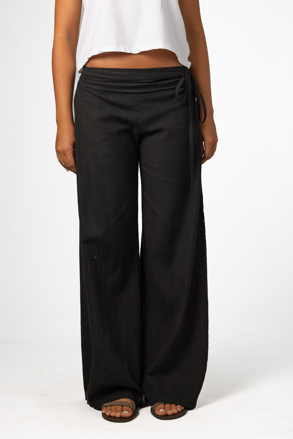 Pantalón Lazo Lino Negro