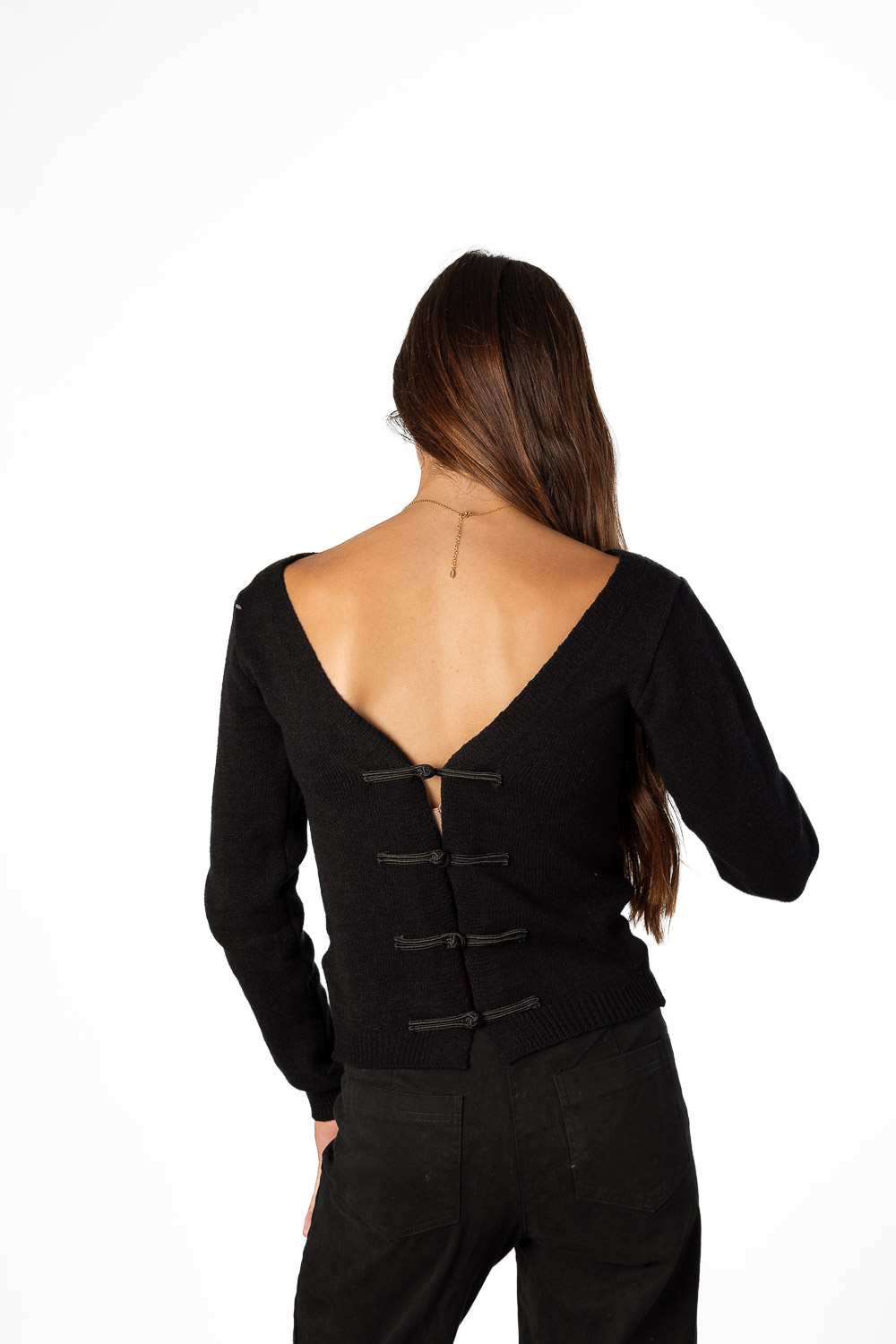 Cardigan Nudos Negro