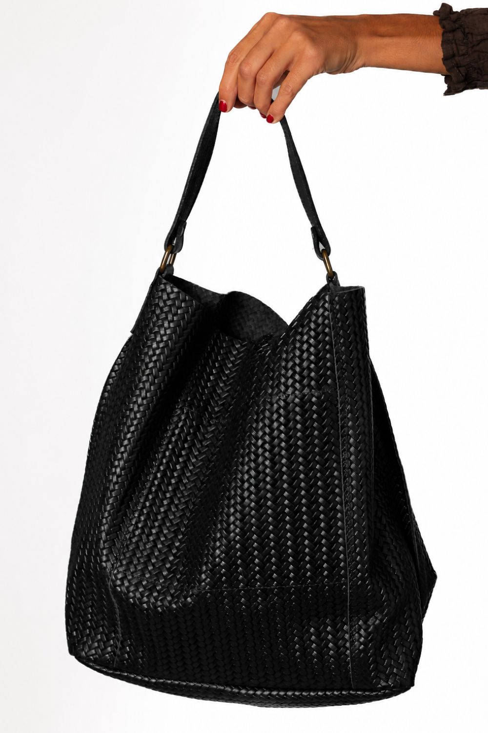 Bolso Rafia Trenzado negro