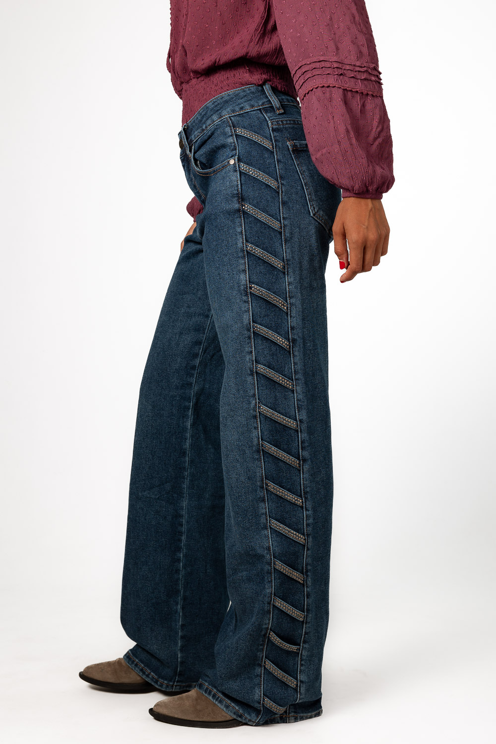 Pantalón Vaquero Strass Tiras