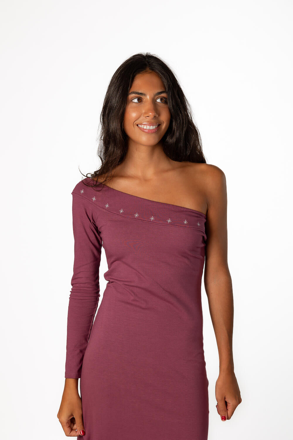 Vestido Asimétrico Estrellas Uva